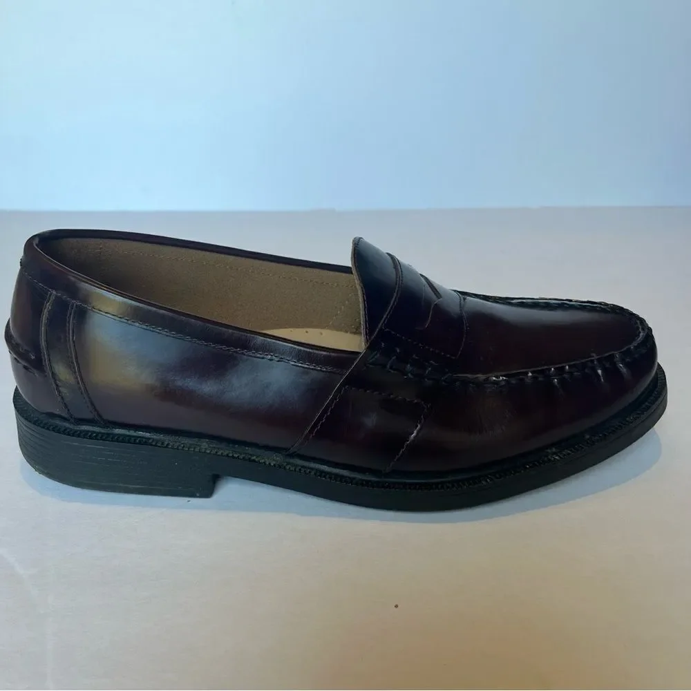 Nunn Bush Men's Burgundy Leather Penny Loafers Slip On Lincoln size 12M
